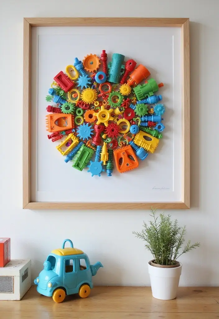 27 DIY Kids Room Decor Projects That Are Fun and Affordable - 11. Upcycled Toy Art