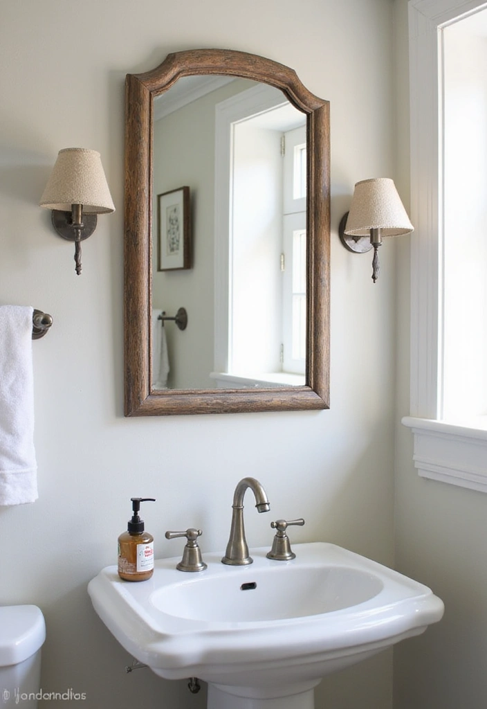 27 Farmhouse Kids Bathroom Designs That Feel Rustic and Fresh 12. Vintage Mirrors