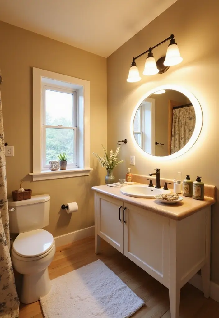27 Farmhouse Kids Bathroom Designs That Feel Rustic and Fresh 16. Soft Lighting Options