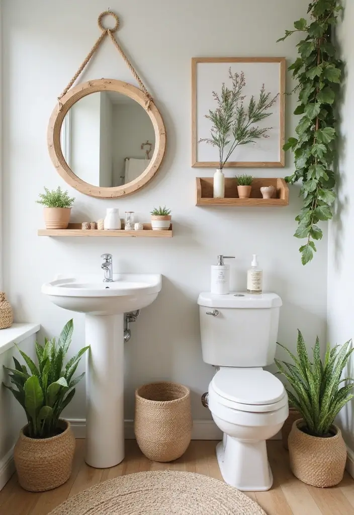 27 Farmhouse Kids Bathroom Designs That Feel Rustic and Fresh 7. Nature Inspired Decor
