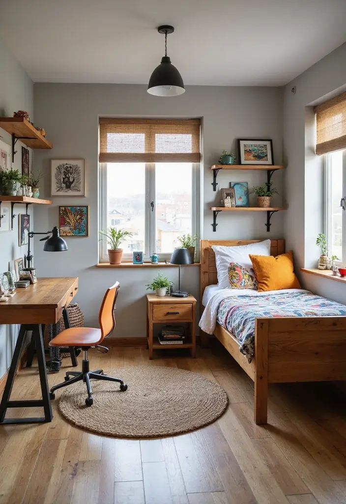 27 Industrial Kids Bedroom Styles That Look Unique and Trendy - 1. Raw Wood & Metal Furniture Fusion