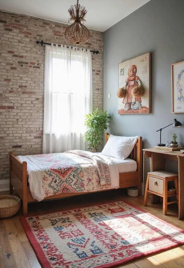 27 Industrial Kids Bedroom Styles That Look Unique and Trendy - 11. Playful Rug Designs