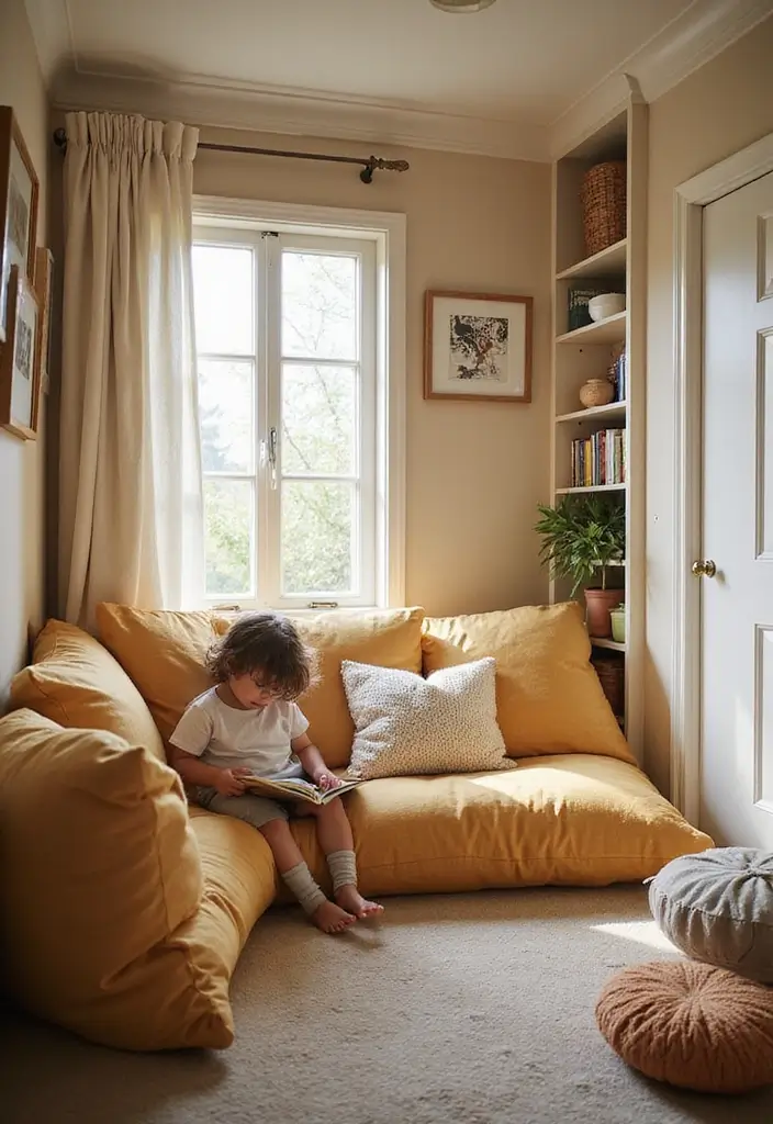 27 Industrial Kids Bedroom Styles That Look Unique and Trendy - 15. Cozy Reading Nook