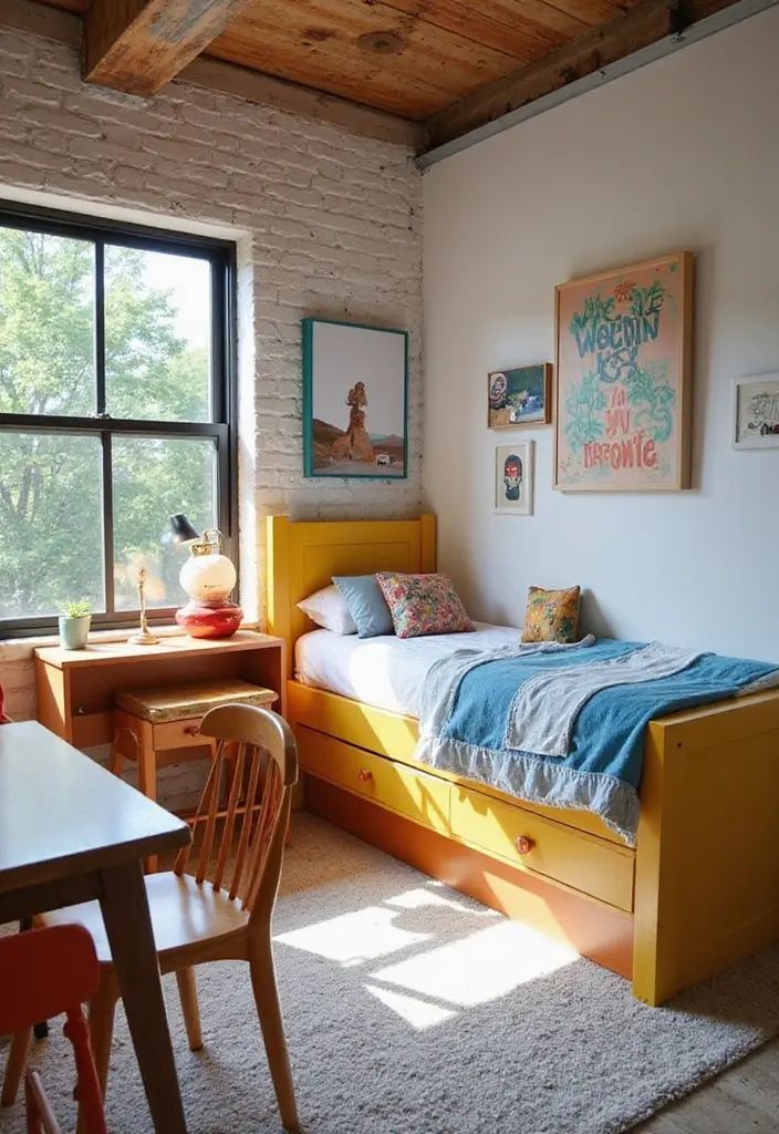 27 Industrial Kids Bedroom Styles That Look Unique and Trendy - 22. Brightly Painted Furniture