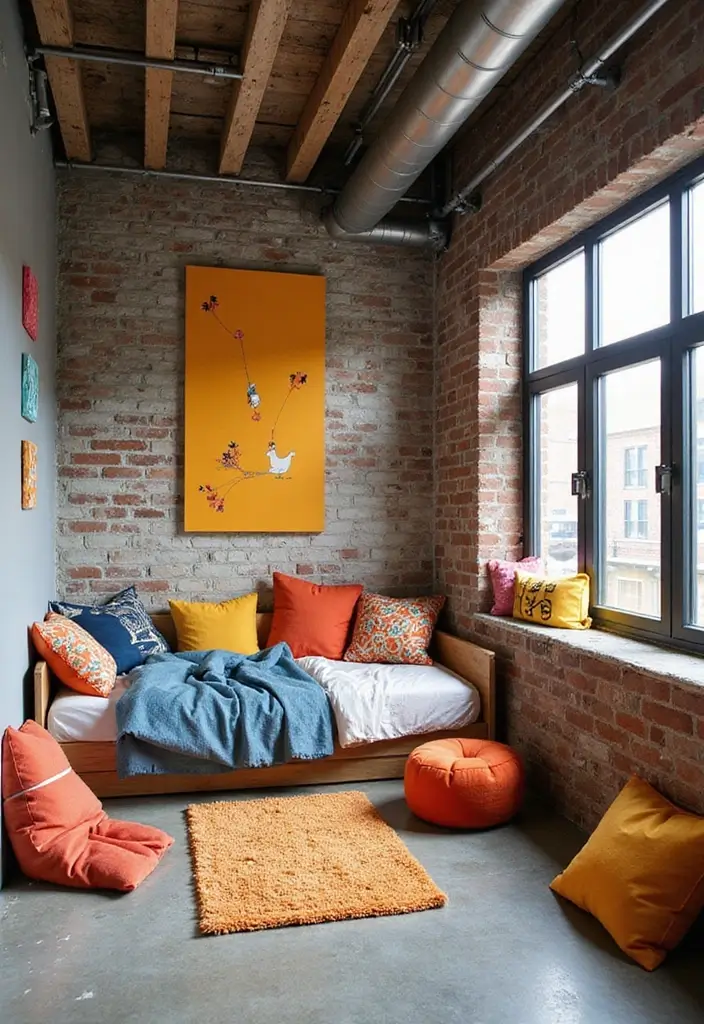 27 Industrial Kids Bedroom Styles That Look Unique and Trendy - 8. Bold and Bright Accents