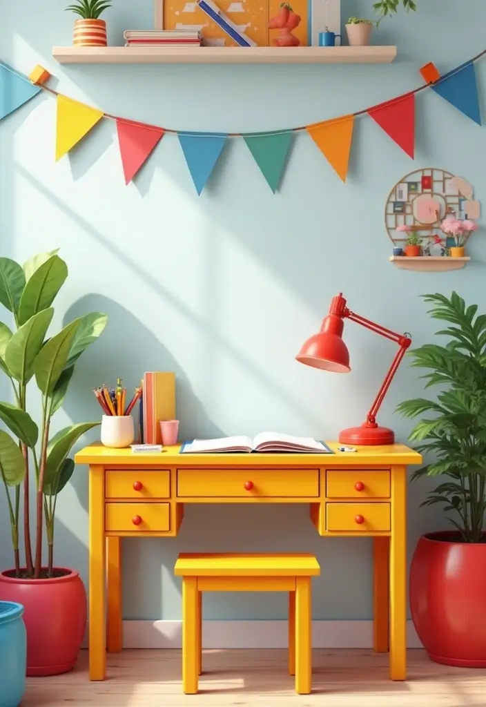 27 Kids Desk Ideas for Homework Stations That Boost Focus - 15. Colorful Desks