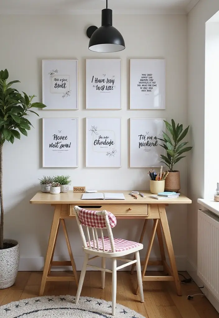 27 Kids Desk Ideas for Homework Stations That Boost Focus - 26. Inspirational Quote Desks