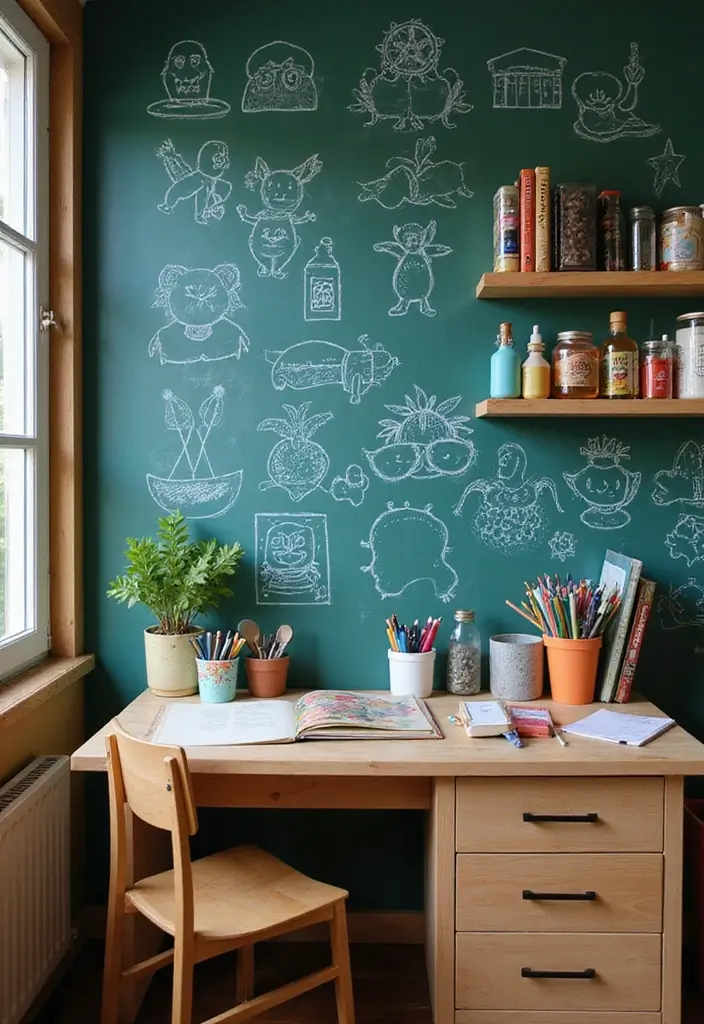 27 Kids Desk Ideas for Homework Stations That Boost Focus - 7. Chalkboard Desks