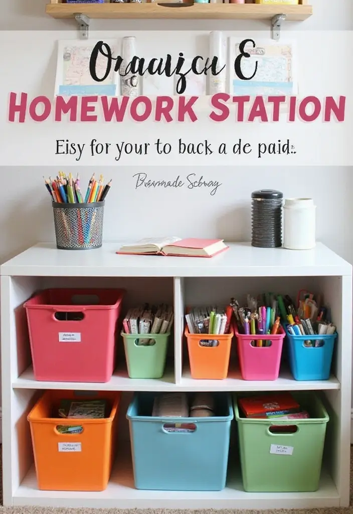 27 Kids Desk Ideas for Homework Stations That Boost Focus - 9. Under-Desk Storage Solutions
