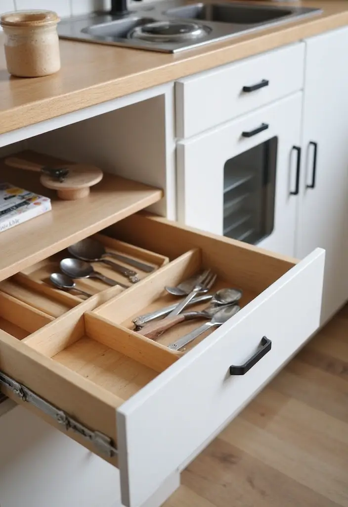 27 Kids Kitchen Storage Solutions That Parents Love - 12. Drawer Dividers