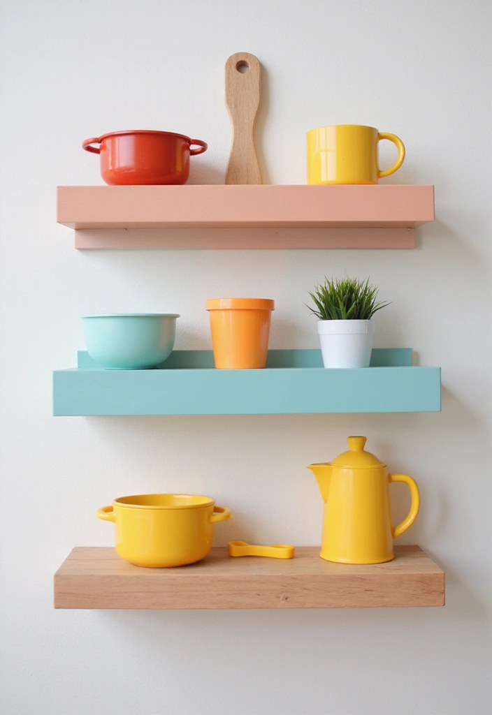 27 Kids Kitchen Storage Solutions That Parents Love - 6. Floating Shelves