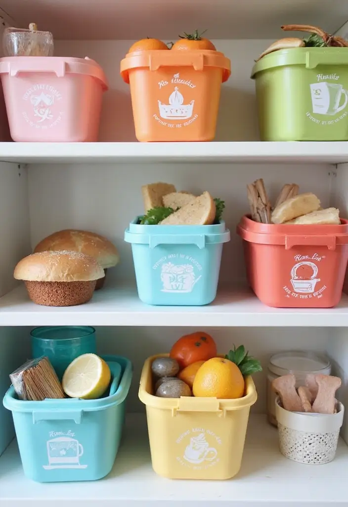 27 Kids Kitchen Storage Solutions That Parents Love - 7. Color-Coded Containers