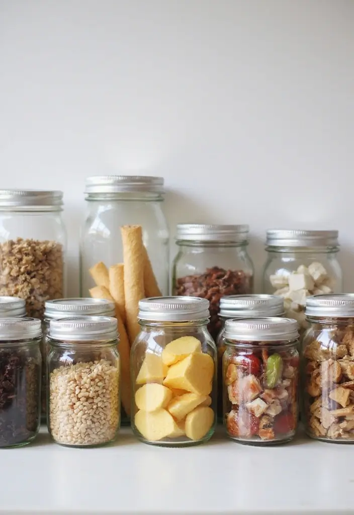 27 Kids Kitchen Storage Solutions That Parents Love - 9. Clear Jars for Small Items