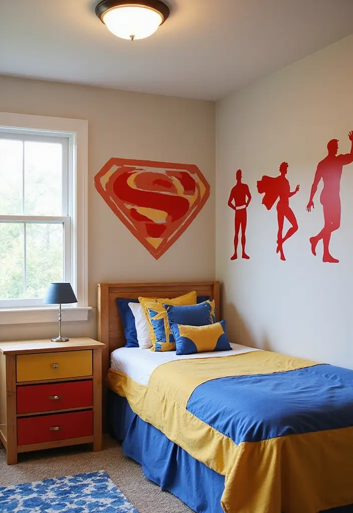27 Marvel Kids Bedroom Designs Every Young Superhero Will Love - 11. Marvel Superhero Stencils