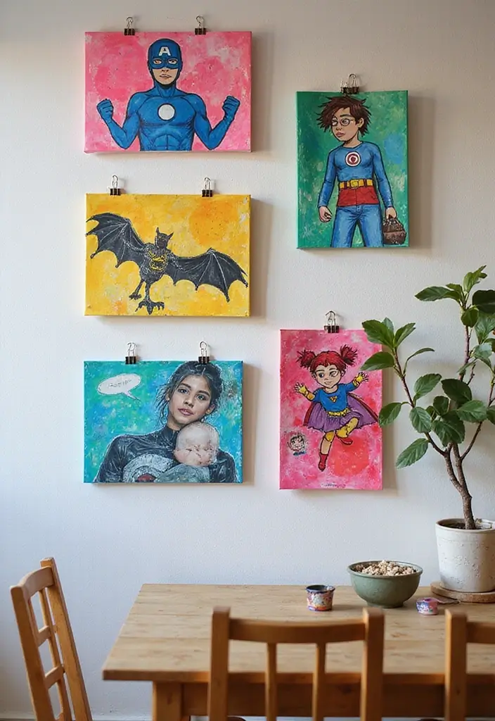 27 Marvel Kids Bedroom Designs Every Young Superhero Will Love - 17. DIY Superhero Art Projects