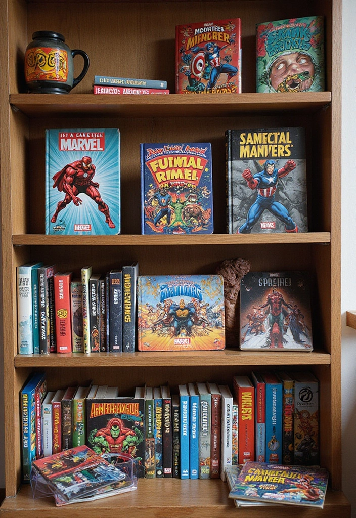 27 Marvel Kids Bedroom Designs Every Young Superhero Will Love - 19. Marvel-Themed Bookshelves