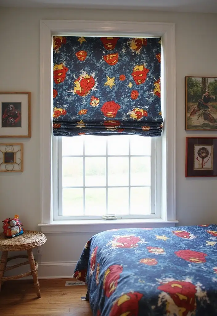 27 Marvel Kids Bedroom Designs Every Young Superhero Will Love - 21. Superhero Window Treatments