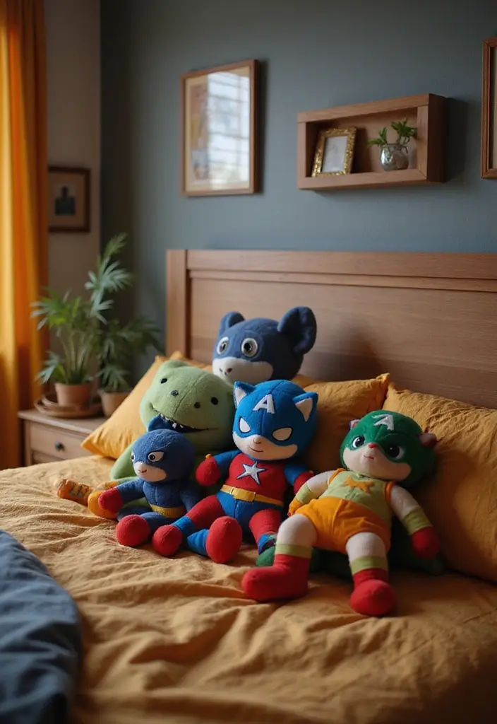 27 Marvel Kids Bedroom Designs Every Young Superhero Will Love - 22. Superhero Plush Toy Collection