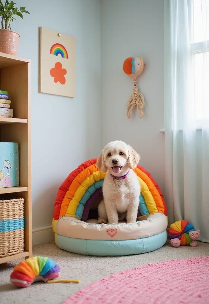 27 Rainbow Room Ideas for Kids That Spark Joy Instantly - 27. Rainbow Pet Accessories: For the Furry Friends