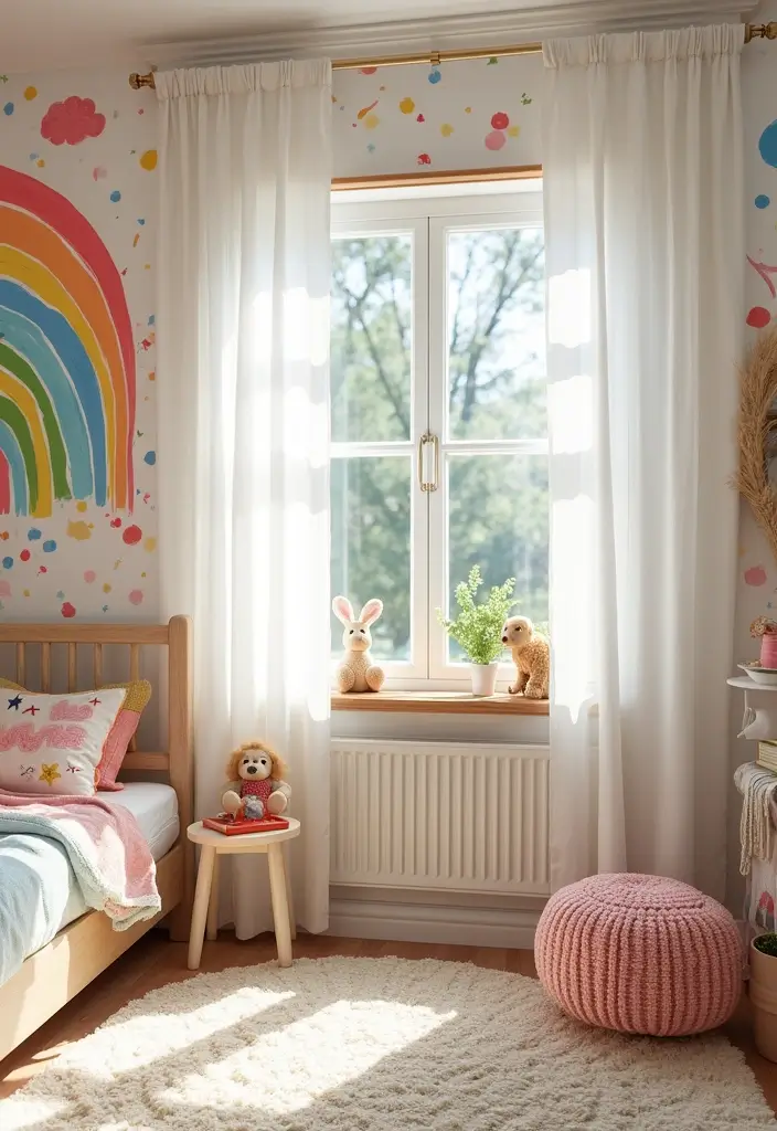 27 Rainbow Room Ideas for Kids That Spark Joy Instantly - 3. Whimsical Wallpaper: A Splash of Color