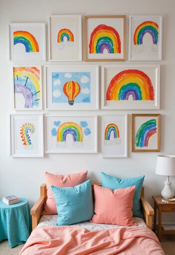 27 Rainbow Room Ideas for Kids That Spark Joy Instantly - 5. Rainbow Art: Inspire Creativity