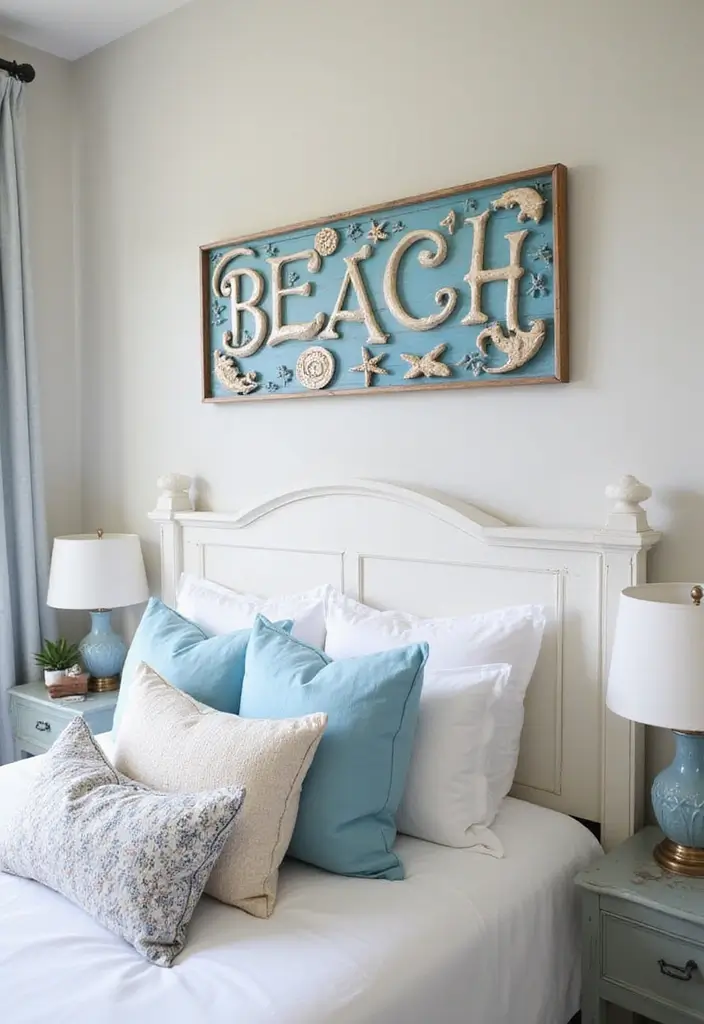 28 Coastal Kids Bedroom Inspirations Full of Breezy Charm - 15. Personalized Beach-Themed Decor