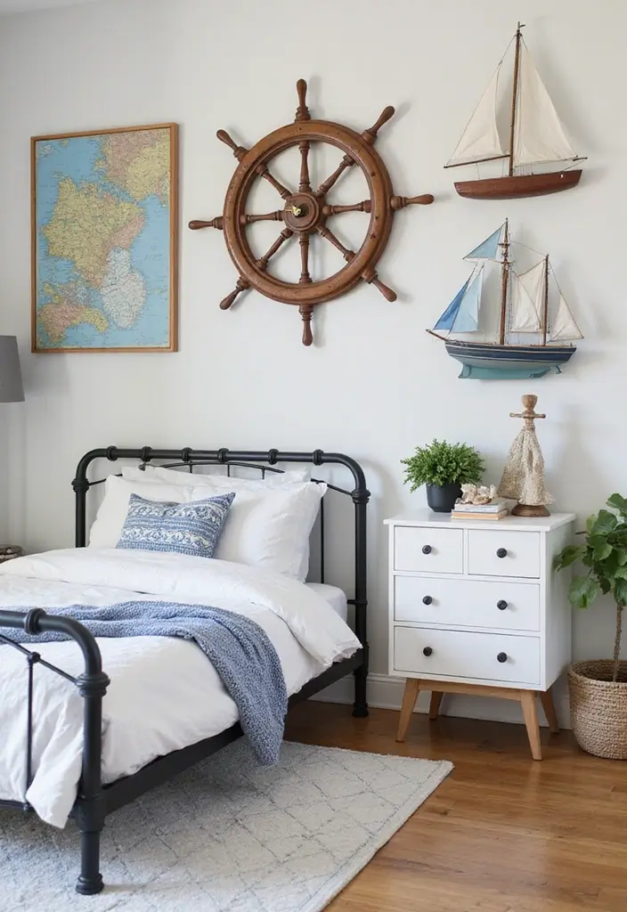 28 Coastal Kids Bedroom Inspirations Full of Breezy Charm - 7. Fun Nautical Accents
