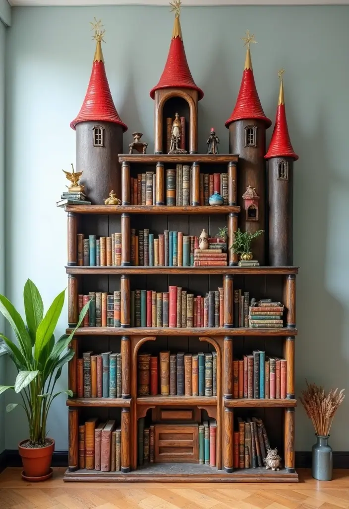 28 Harry Potter Kids Room Inspirations Full of Magic - 14. Magical Themed Bookshelves
