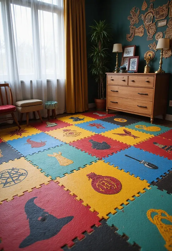 28 Harry Potter Kids Room Inspirations Full of Magic - 25. Themed Play Mats