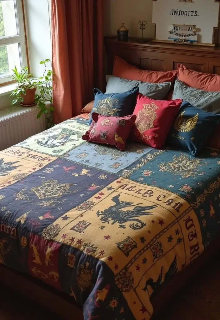 28 Harry Potter Kids Room Inspirations Full of Magic - 3. Spellbinding Bedding Sets