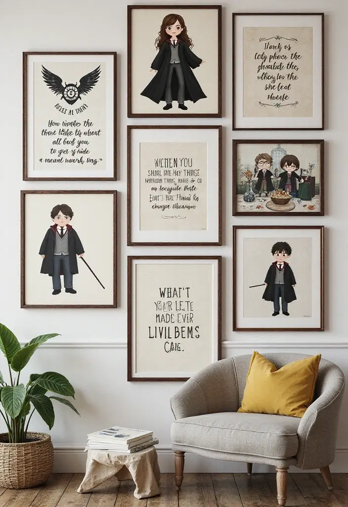 28 Harry Potter Kids Room Inspirations Full of Magic - 4. Wizarding World Wall Art