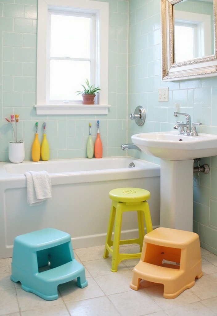 28 Kids Jack and Jill Bathroom Ideas That Are Functional and Fun - 21. Kid-Sized Accessories