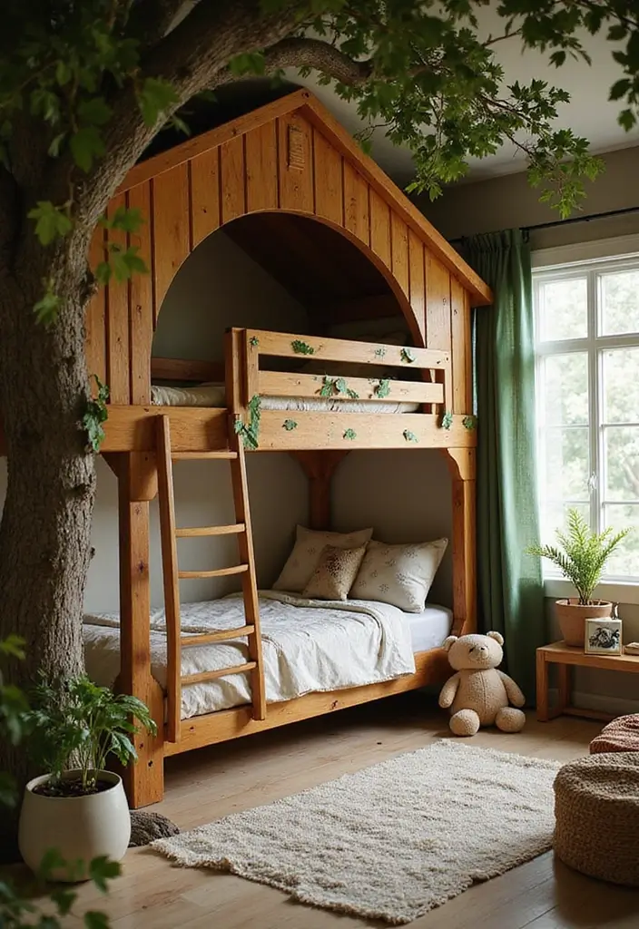 28 Kids Rooms with Bunk Beds That Save Space in Style - 1. The Treehouse Retreat