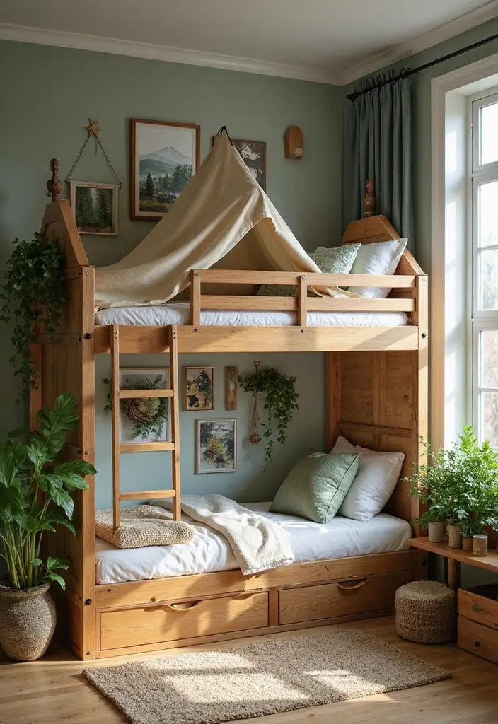 28 Kids Rooms with Bunk Beds That Save Space in Style - 10. The Nature Explorer