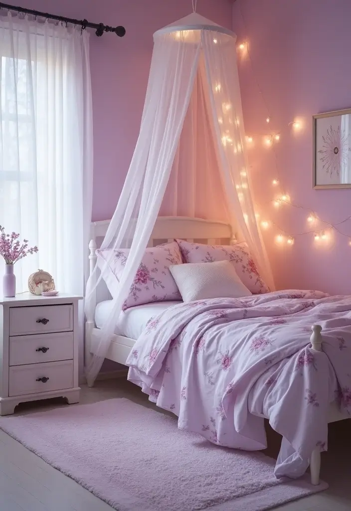 28 Purple Bedroom Ideas for Kids That Look Magical 1. Lavender Dreamscape