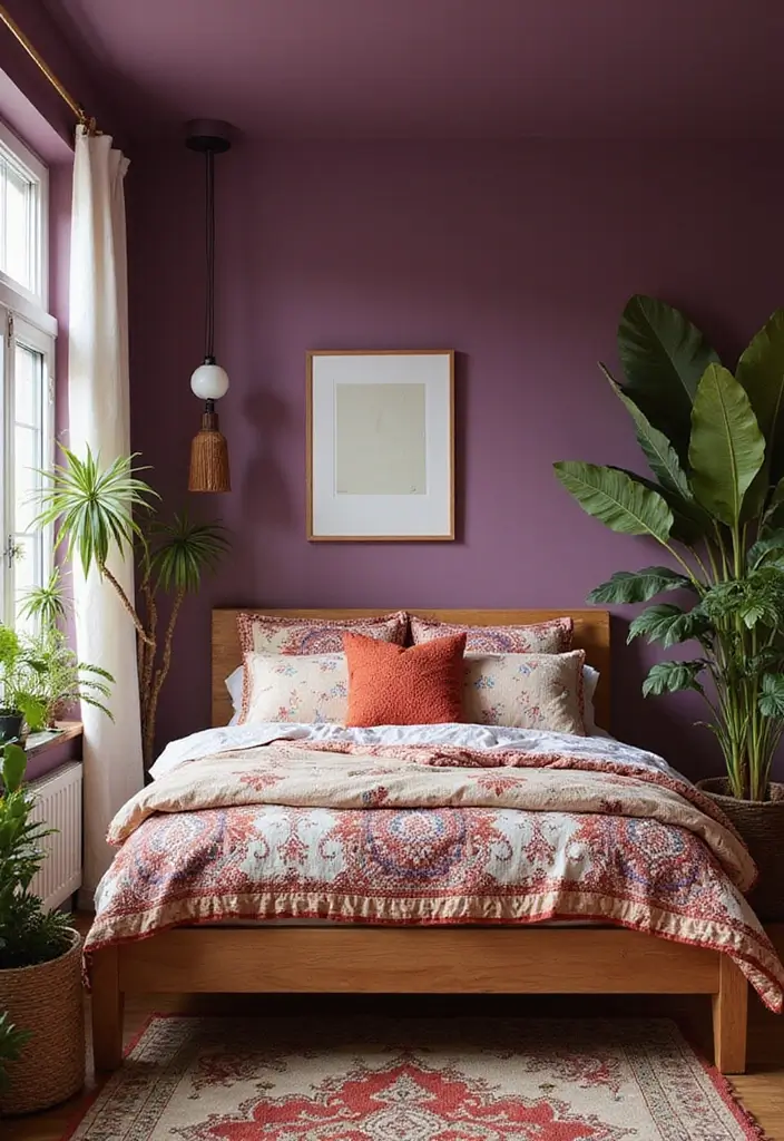 28 Purple Bedroom Ideas for Kids That Look Magical 20. Modern Bohemian Chic