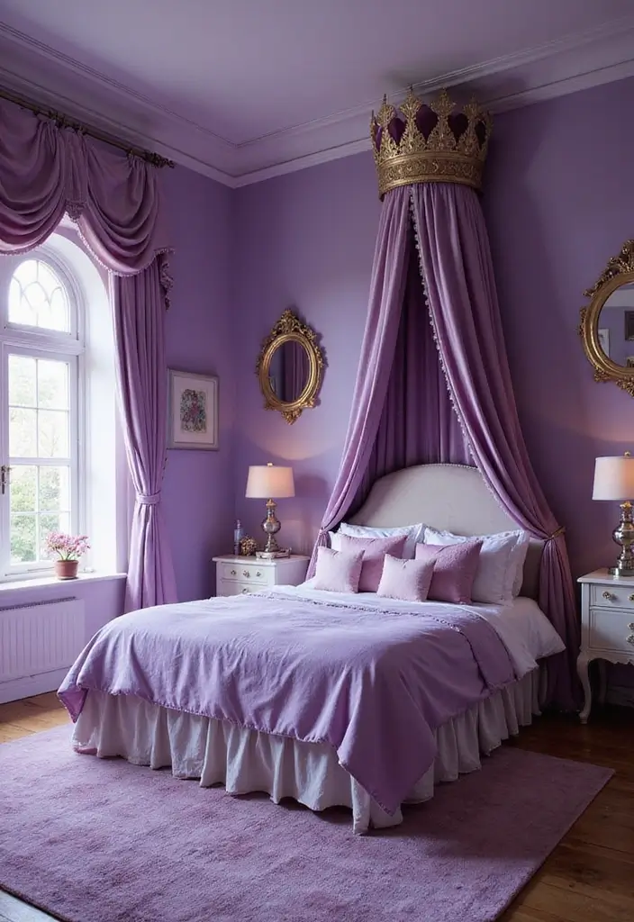 28 Purple Bedroom Ideas for Kids That Look Magical 4. Fairy Tale Castle