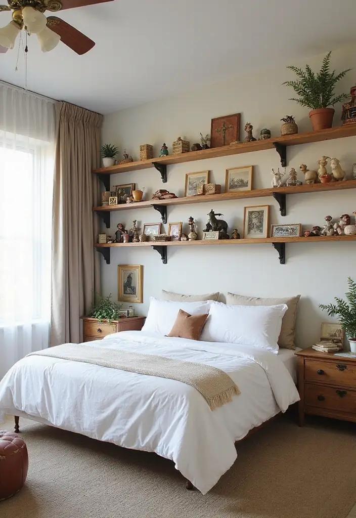 28 Simple Girl Bedroom Designs for Kids That Are Budget-Friendly - 16. Vintage Toy Display