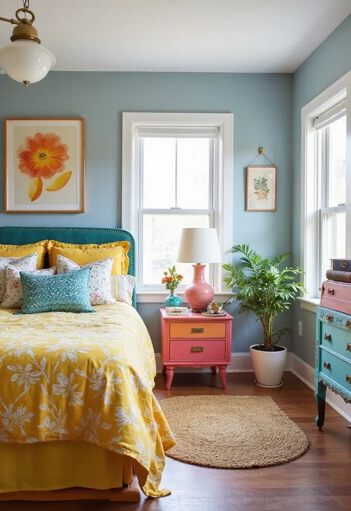 28 Simple Girl Bedroom Designs for Kids That Are Budget-Friendly - 26. Colorful DIY Furniture