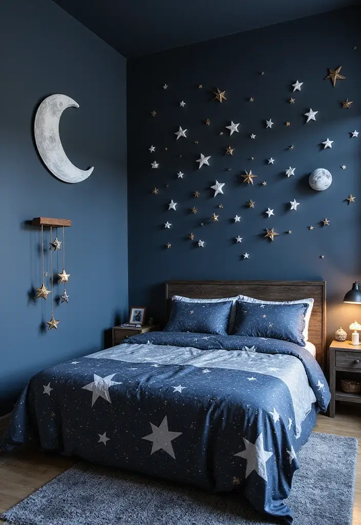 28 Simple Girl Bedroom Designs for Kids That Are Budget-Friendly - 7. Moon and Stars Theme