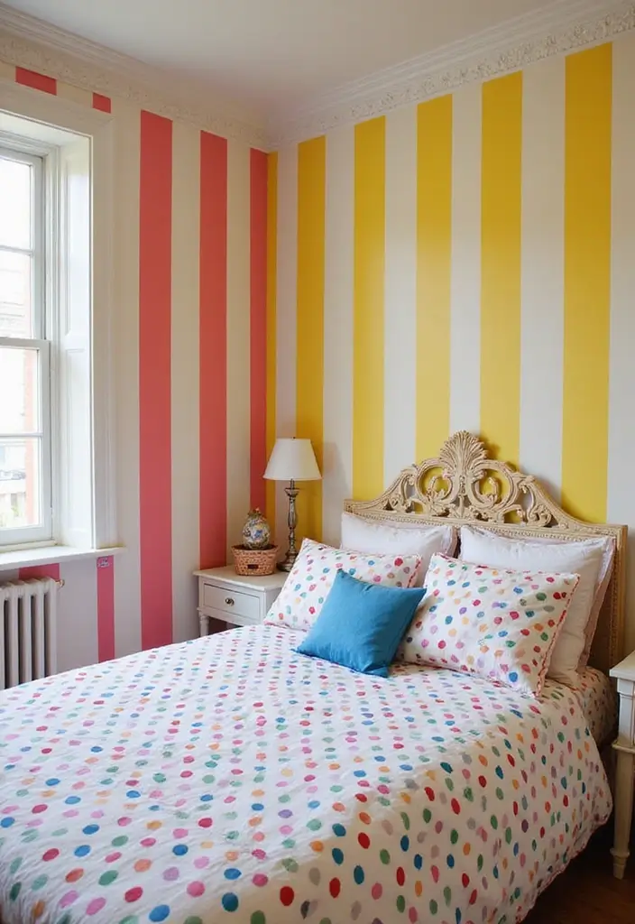 29 Divided Bedroom Ideas for Kids That Still Look United - 17. Unique Accent Walls