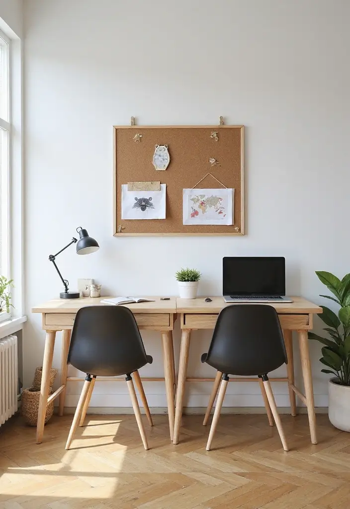 29 Divided Bedroom Ideas for Kids That Still Look United - 4. Dual Desks with a Shared Feel