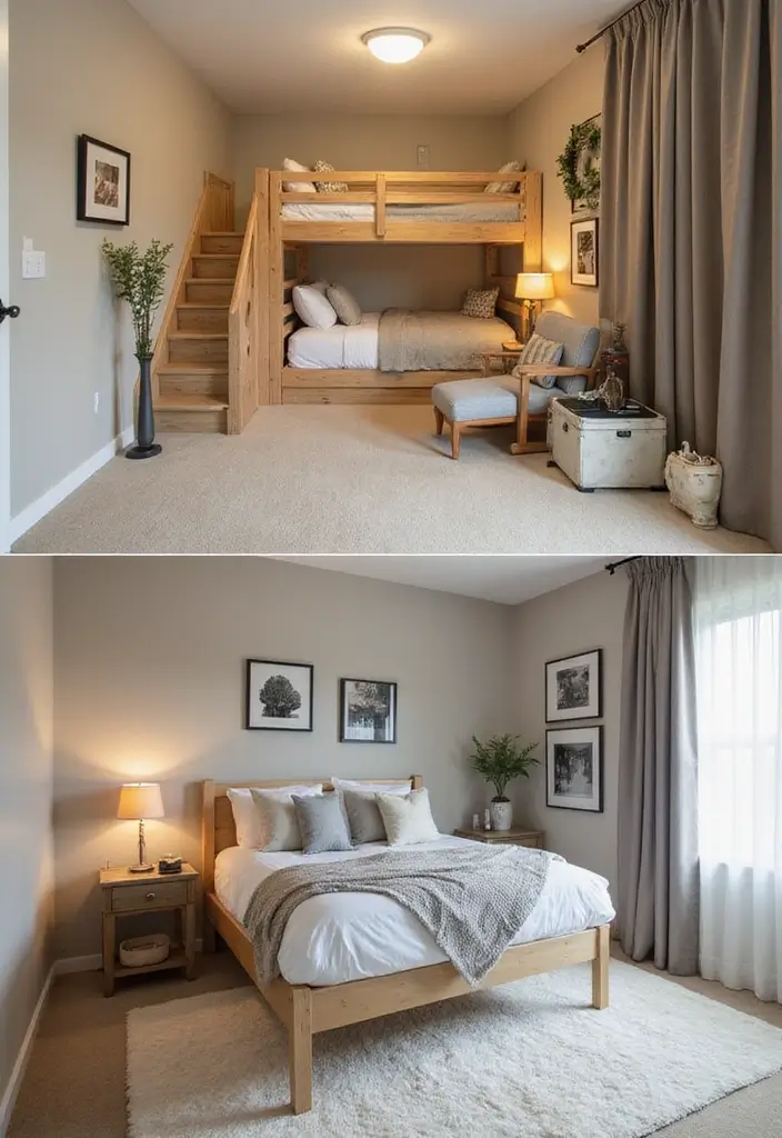 29 Divided Bedroom Ideas for Kids That Still Look United - 9. Bed Placement for Privacy