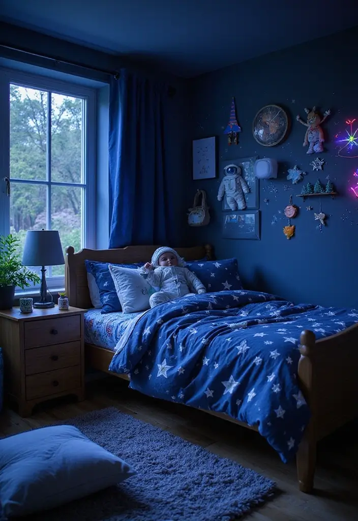 29 Eclectic Kids Room Styles That Mix Colors and Patterns Creatively - 13. Space Explorer's Dream