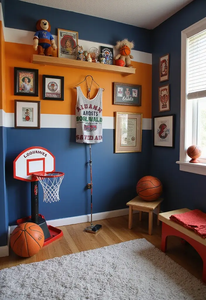 29 Eclectic Kids Room Styles That Mix Colors and Patterns Creatively - 16. Sports Fanatic Haven