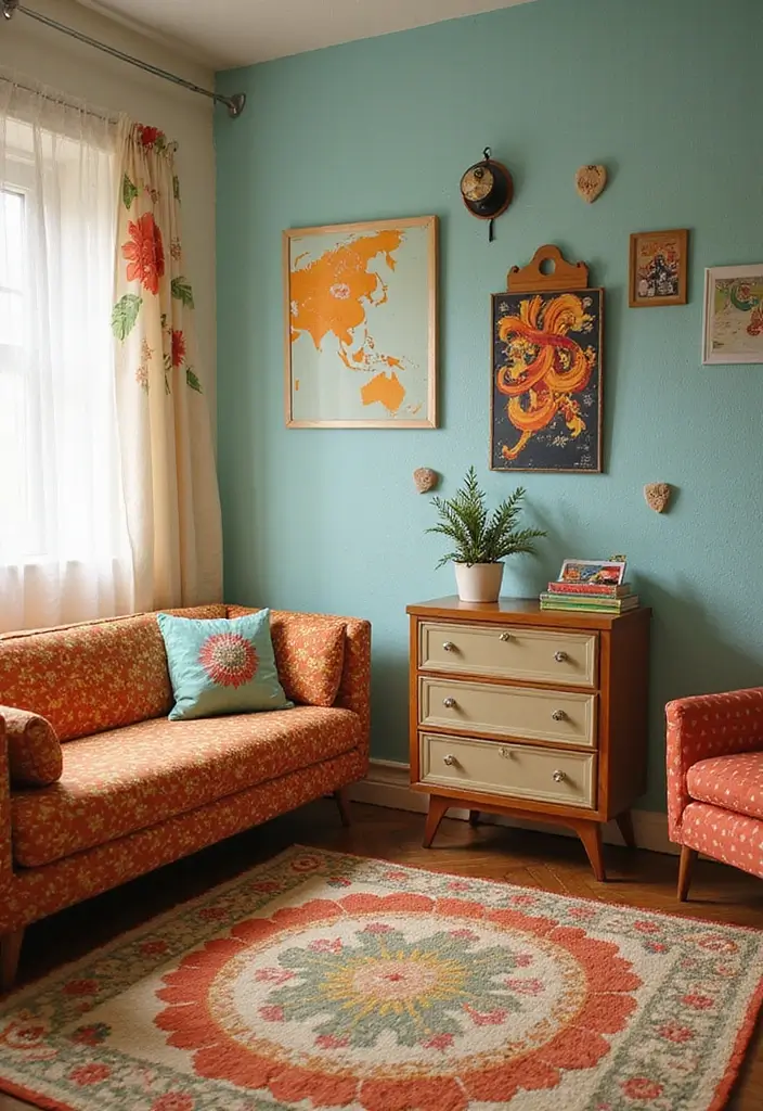 29 Eclectic Kids Room Styles That Mix Colors and Patterns Creatively - 18. Retro Revival