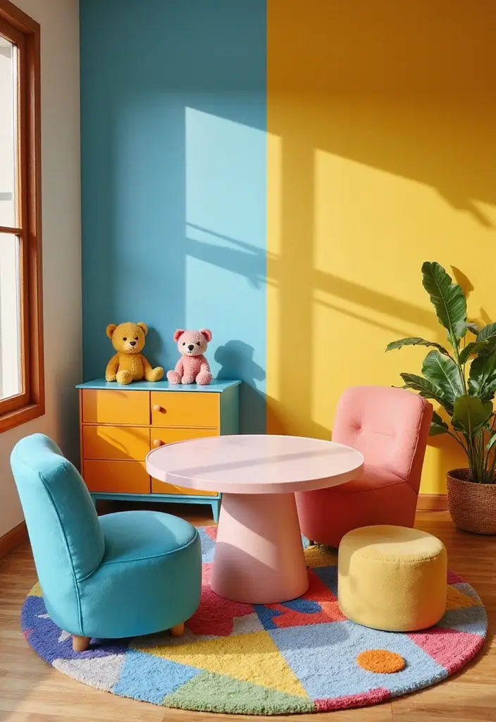29 Eclectic Kids Room Styles That Mix Colors and Patterns Creatively - 2. Color-Pop Play Zone