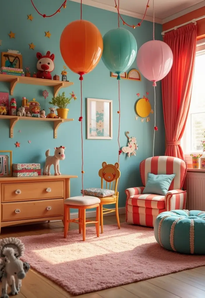 29 Eclectic Kids Room Styles That Mix Colors and Patterns Creatively - 24. Colorful Circus