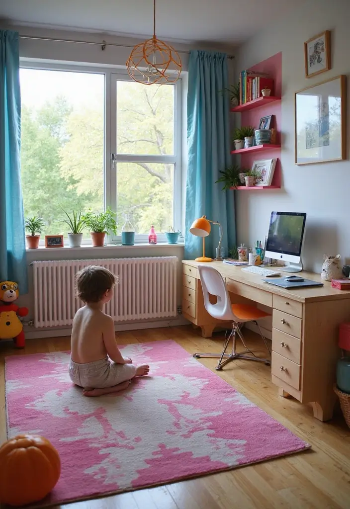 29 Eclectic Kids Room Styles That Mix Colors and Patterns Creatively - 29. Tech-Savvy Space