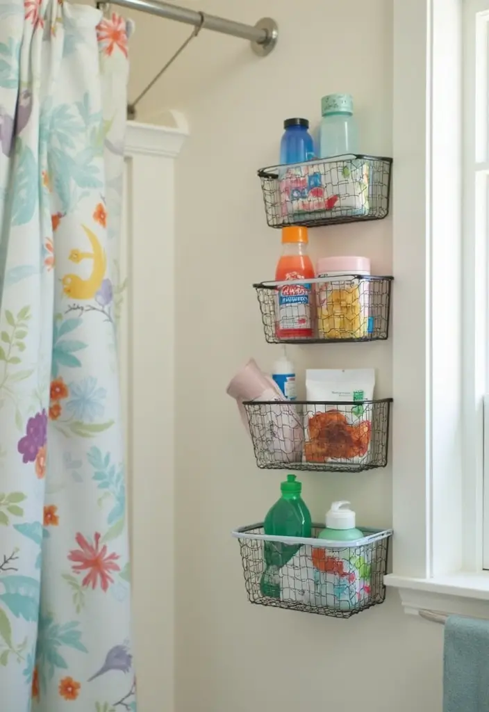 29 Kids Bathroom Ideas That Make Mornings Easier 20 29 Kids Bathroom Ideas That Make Mornings Easier 20. Themed Shower Caddies